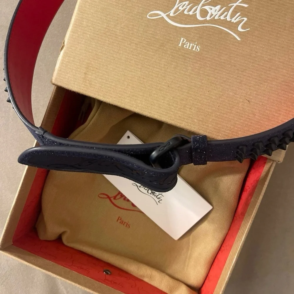 Christian Louboutin Loubi Spike glitter Belt UNISEX - Picture 6 of 9